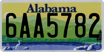 AL license plate 6AA5782