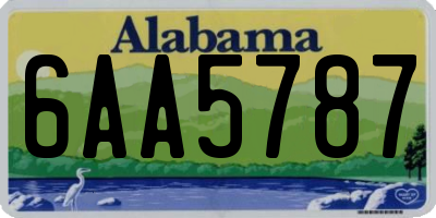 AL license plate 6AA5787