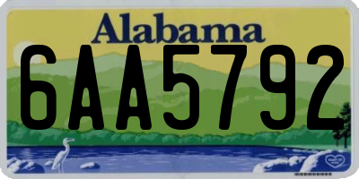 AL license plate 6AA5792