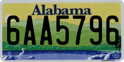 AL license plate 6AA5796