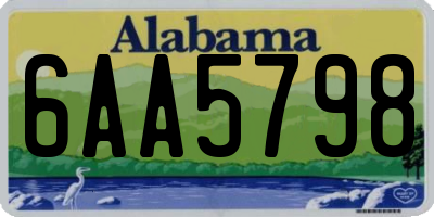 AL license plate 6AA5798