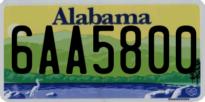AL license plate 6AA5800