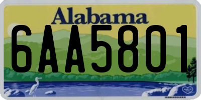 AL license plate 6AA5801