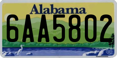 AL license plate 6AA5802