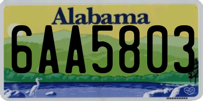 AL license plate 6AA5803