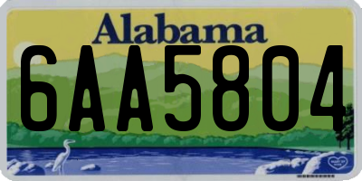 AL license plate 6AA5804
