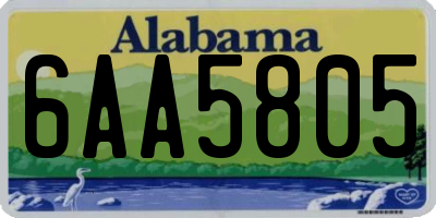 AL license plate 6AA5805