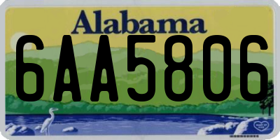 AL license plate 6AA5806