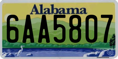 AL license plate 6AA5807