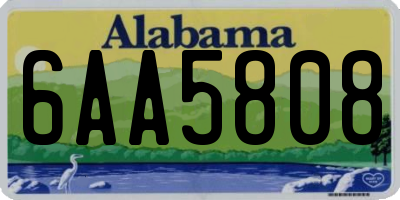 AL license plate 6AA5808