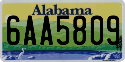 AL license plate 6AA5809