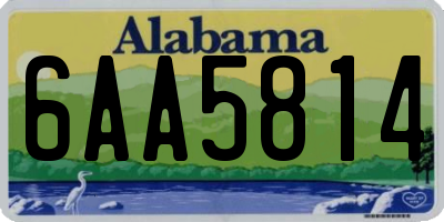 AL license plate 6AA5814
