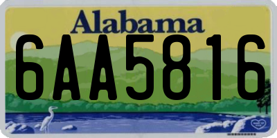 AL license plate 6AA5816
