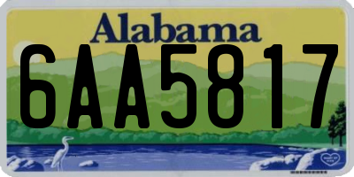 AL license plate 6AA5817