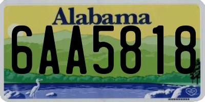 AL license plate 6AA5818