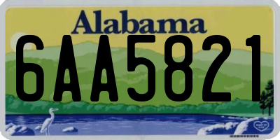 AL license plate 6AA5821