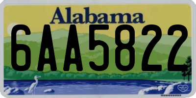 AL license plate 6AA5822