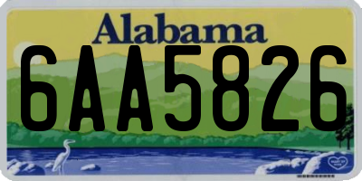 AL license plate 6AA5826