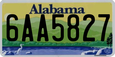 AL license plate 6AA5827