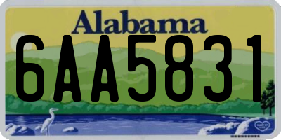 AL license plate 6AA5831