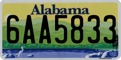 AL license plate 6AA5833