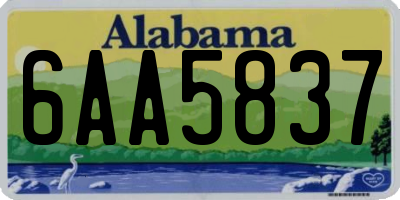 AL license plate 6AA5837