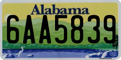 AL license plate 6AA5839