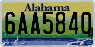 AL license plate 6AA5840