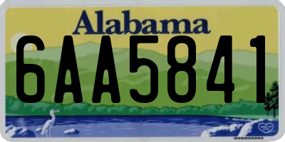 AL license plate 6AA5841
