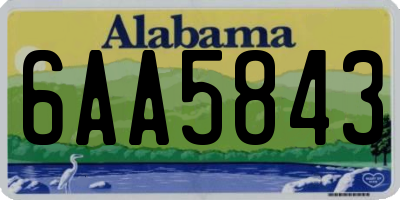 AL license plate 6AA5843