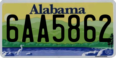 AL license plate 6AA5862