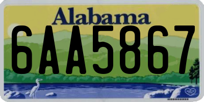 AL license plate 6AA5867