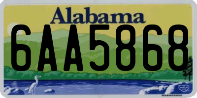 AL license plate 6AA5868