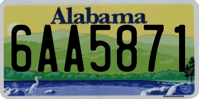 AL license plate 6AA5871