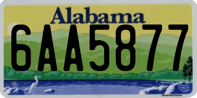 AL license plate 6AA5877