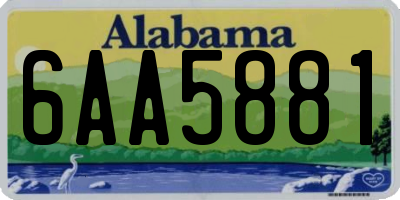 AL license plate 6AA5881