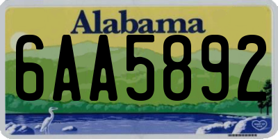 AL license plate 6AA5892