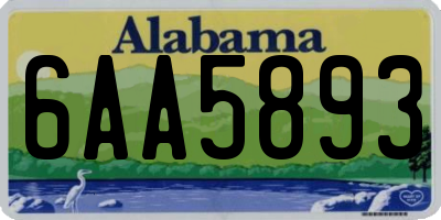 AL license plate 6AA5893