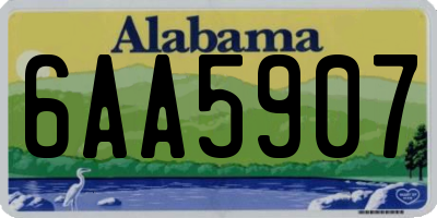 AL license plate 6AA5907