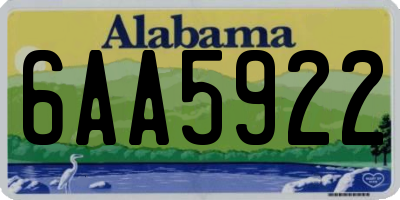 AL license plate 6AA5922