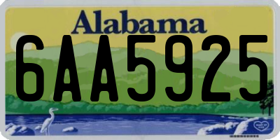 AL license plate 6AA5925