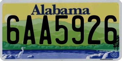 AL license plate 6AA5926
