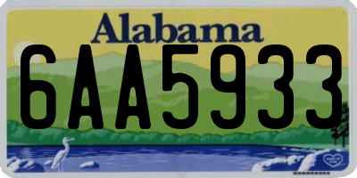 AL license plate 6AA5933