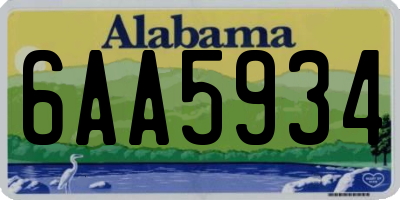 AL license plate 6AA5934
