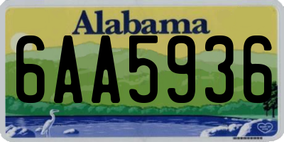 AL license plate 6AA5936