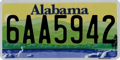 AL license plate 6AA5942