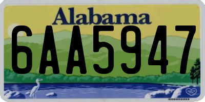 AL license plate 6AA5947