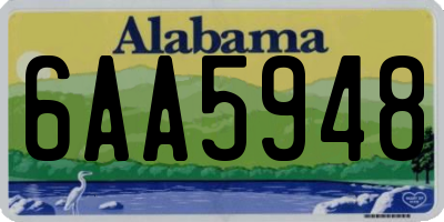 AL license plate 6AA5948