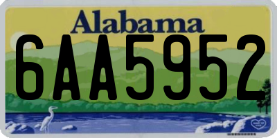 AL license plate 6AA5952