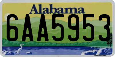 AL license plate 6AA5953